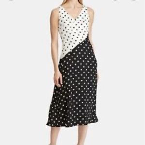 COPY - RALPH LAUREN  Plolka Dot SleeveLess Midi Dress  NEW Black and White 2